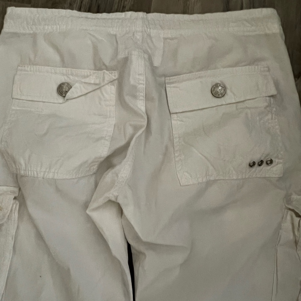 True Religion Women's White Straight Leg Cargo Pants 25/31 - Picture 6 of 9